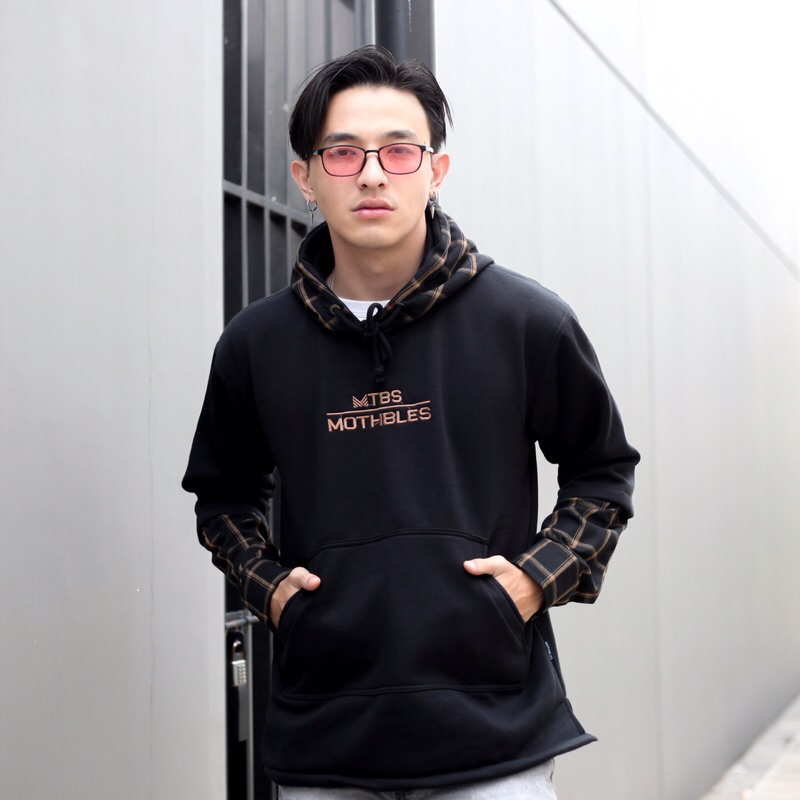 Sweater Hoodie Flannel Pria Wanita Dewasa Lengan Panjang Unisex MTBS Mothbless