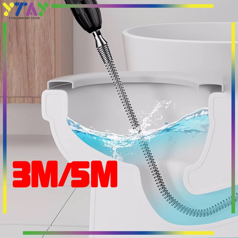 3-10m Kawat Flexibel Pembersih Kotoran Kawat Untuk Saluran Mampet Pipa Mampet Dengan Adaptor Kawat P