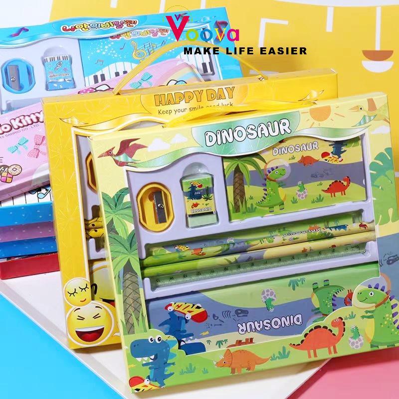 

VOOVA Set Kotak Pensil/ Set box Hadiah Anak/ Set Stationery Alat Tulis Kotak Pensil Karakter Lucu