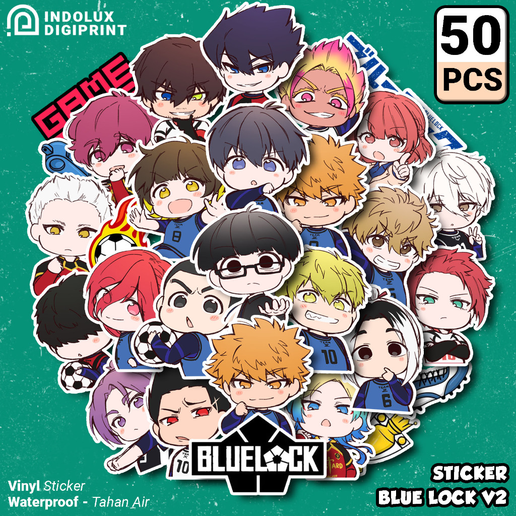 

Sticker Blue Lock 50 PCS Stiker Vinyl Matte Anime Bluelock Player Football Isagi Yoichi Bachira