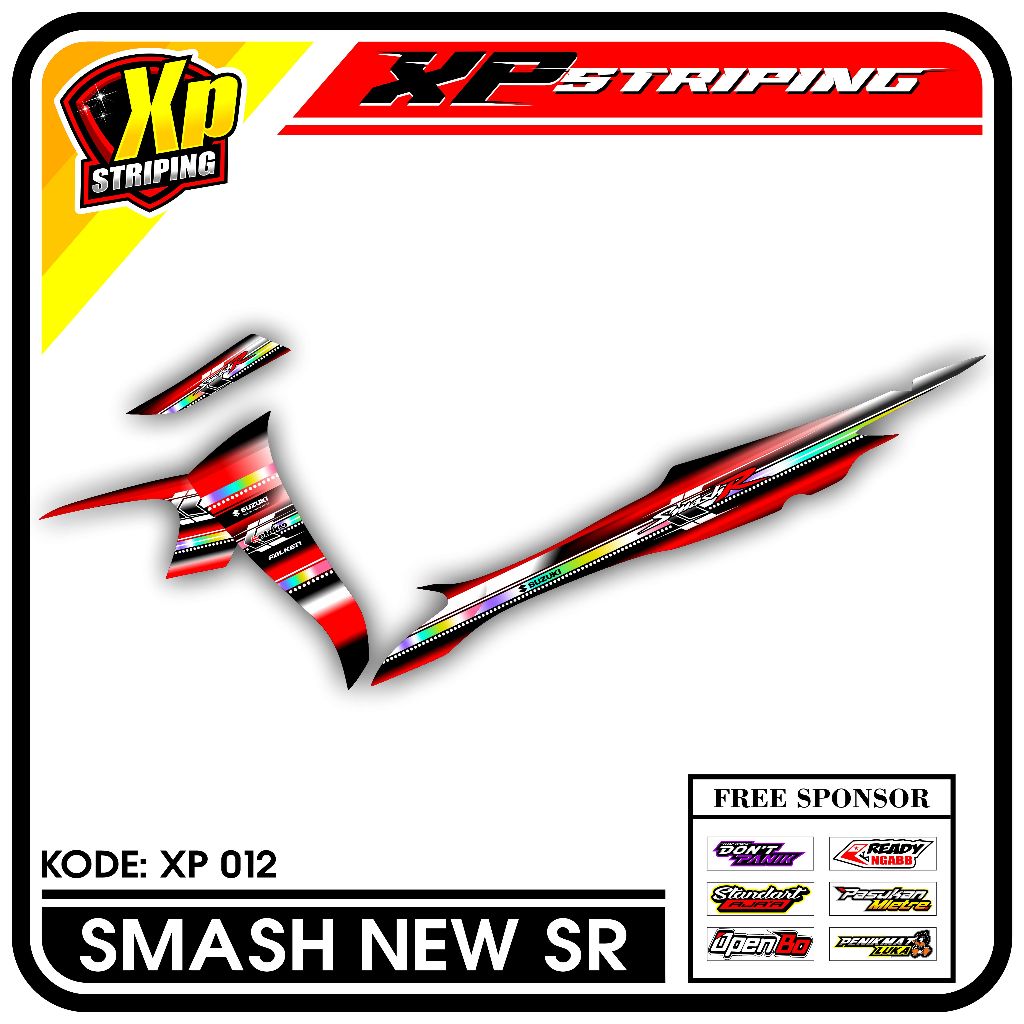 Striping Smash Sr - Sticker Striping Suzuki Smash Sr Desain Racing XP.12