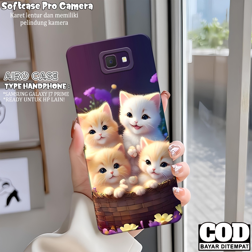 Case SAMSUNG GALAXY J7 PRIME - Softcase SAMSUNG GALAXY J7 PRIME - Fashion Case KUCING - Casing SAMSU