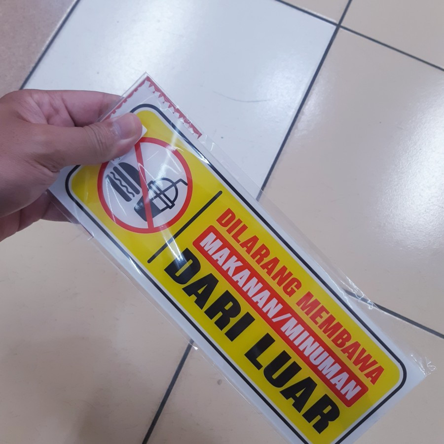 

Papan Arkilik Tulisan Dilarang Membawa makanan dari luar