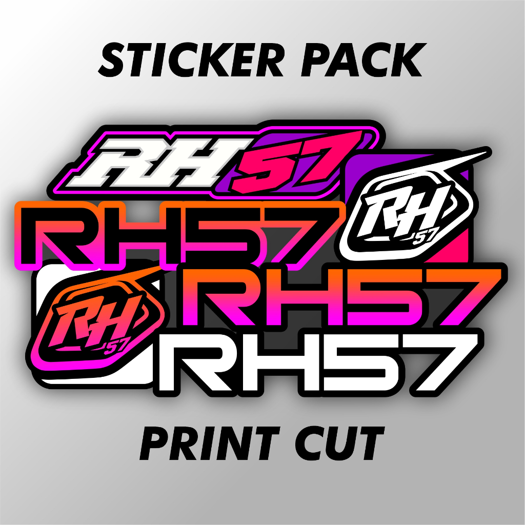 

Sticker RH57 Print Cut Laminasi Anti Gores Stiker Pack Logo Sponsor Racing