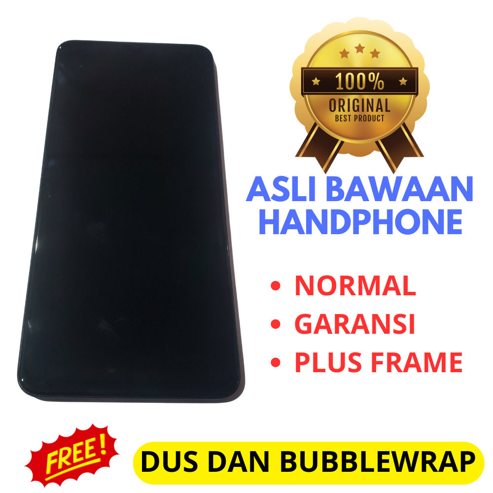 lcd oppo reno 3 original fingerprint - plus frame - sidik jari ON - amoled - ori copotan bawaan