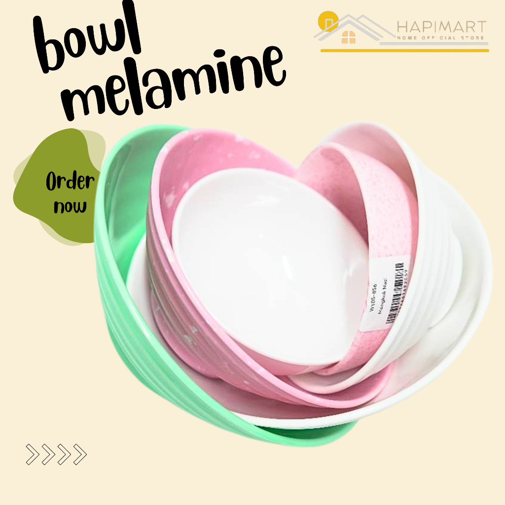Mangkuk Berulir Melamine Bulat/Mangkuk Melamine Wadah Nasi Mangkuk Sayuran Sup