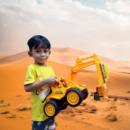 Mainan Anak Laki Laki Mobil Truk Eskavator/Buldoser Keruk Pasir Ban Besar