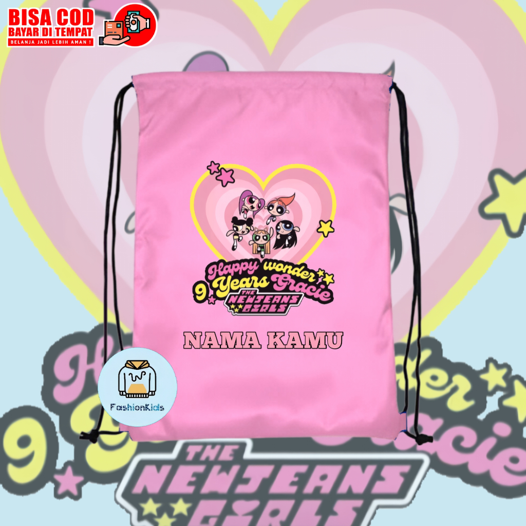 Tas Serut Anak New Jeans PowerPuff