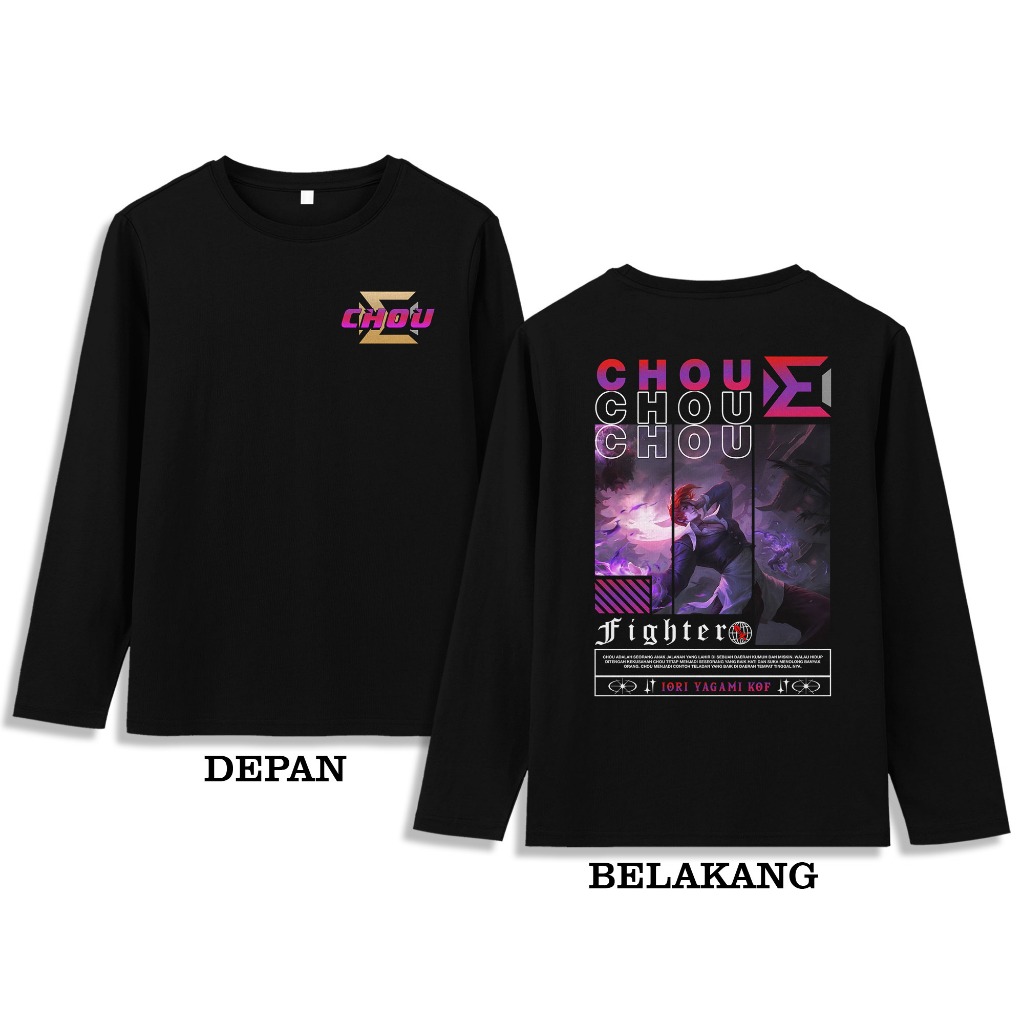 KAOS LENGAN PANJANG - SKIN KOF CHOU FIGHTER IORI YAGAMI BAJU MOBILE LEGENDS