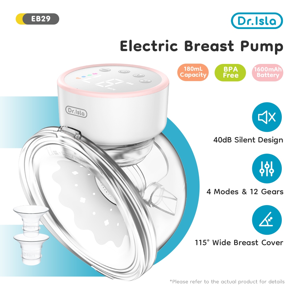 Dr.isla Pompa Asi Elektrik Handsfree 19mm 24mm 27mm（Ibu Baru Breast Pump）Pumping Asi Electric EB29