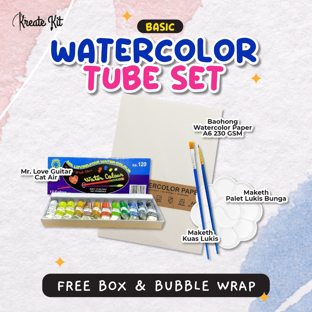 

Set Cat Air Watercolor Tube Painting Series [Kreate.Kit]