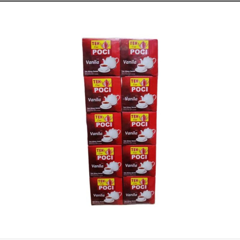 

1 bal teh cap poci vanilla bubuk isi 10 x 50 gr