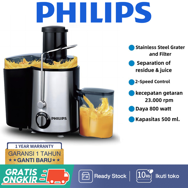 Philips Slow Juicer Blender 99% Fresh Juicer Tanpa Pulp 500ml Kapasitas Besar Multifungsi Fruit Juic