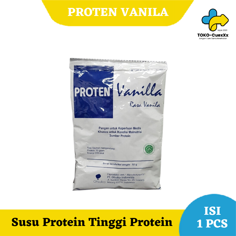 

Susu Proten Tinggi Protein 1 Sachet 52 Gram Rasa Vanilla Untuk Malprotein