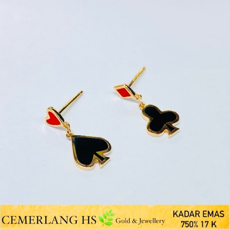 anting emas fashion italy 17k