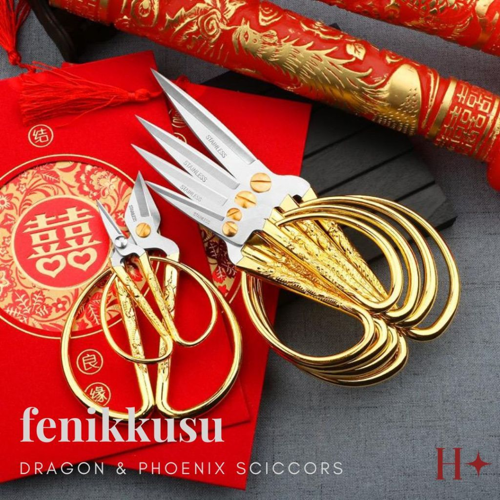 

SIS H Fenikkusu Gunting Emas Dragon Phoenix Gunting Sangjit Gunting Kain Benang Sulam Serbaguna