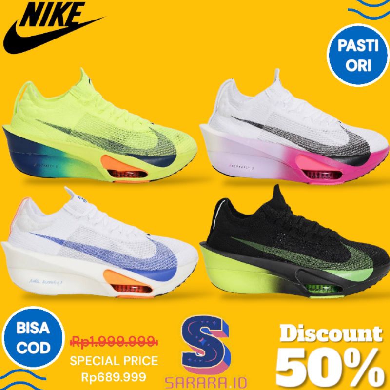 Sepatu Nike Air Zoom Alphafly Next 3 Olahraga Sneakers Nike Zoom Running Sport Olahrag Pria Sepatu L