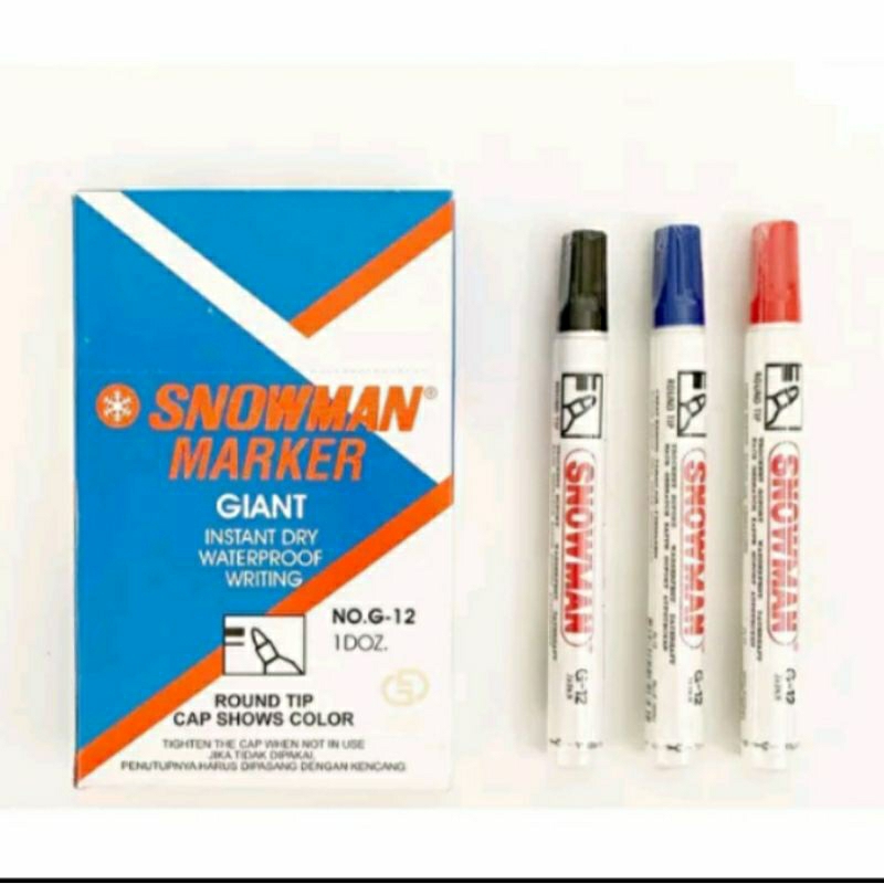 

(12 PCS ) SPIDOL PERMANEN SNOWMAN MARKER NO.G-12/SPIDOL PERMANENT G-12