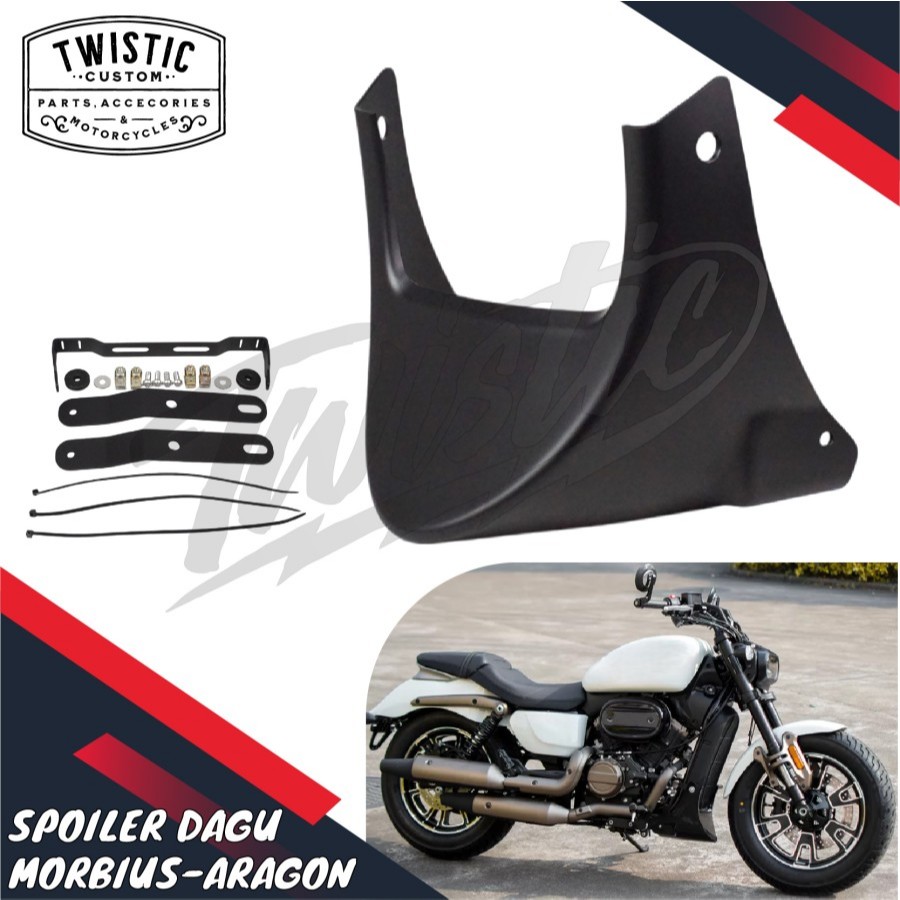 Spoiler Aragon Mudguard Depan Dagu Chin Cover Radiator Pelindung Mesin Motor Morbius 250 QJMotor QJ 