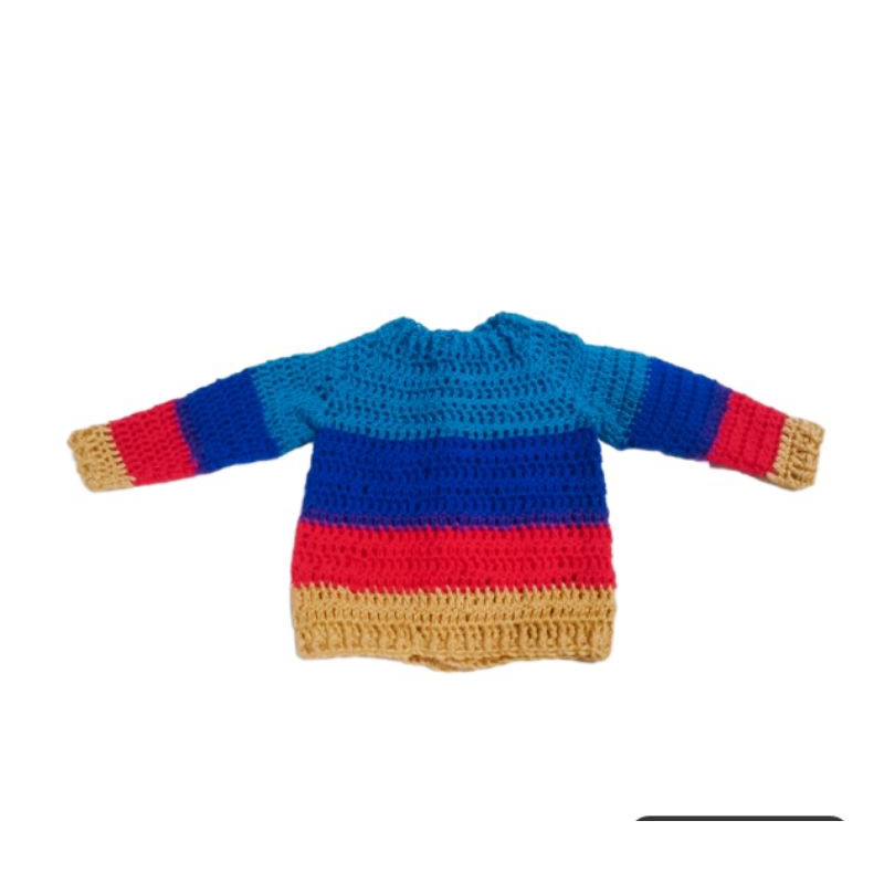 Sweater rajut bayi crochet pelangi rainbow