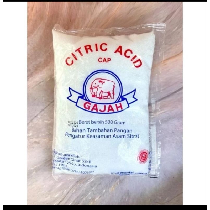 sitrun citrun citric acid cap gajah pemutih pembersih pakaian 20gr
