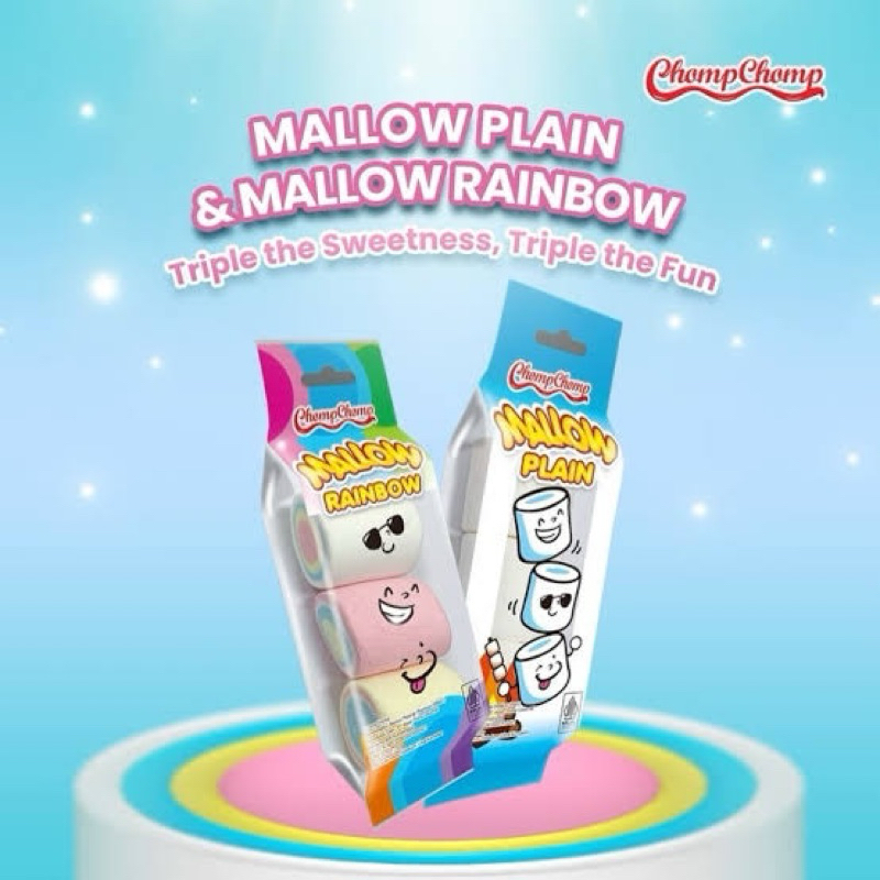 

Chomp Chomp Mallow Rainbow / Chomp Trio Mallow Plain / Marshmallow Bakar Marsmallow BBQ Marsmalow Warna Bulat Pop Pelangi Snack Anak Permen Bakar Marshmallow Trio Rainbow Plain isi 3