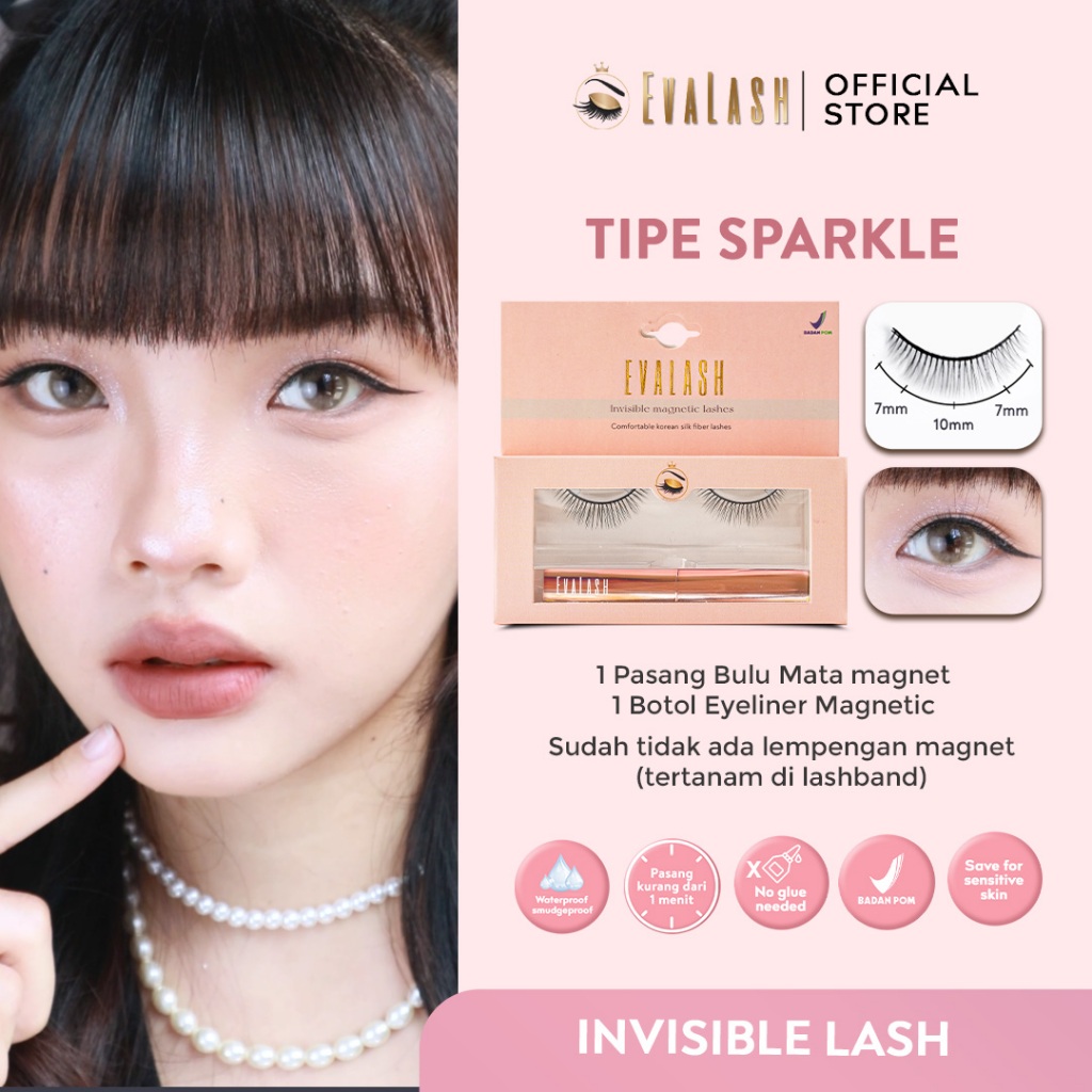 EVALASH INVISIBLE MAGNETIC EYELASH - BULU MATA MAGNET INVISIBLE - BULU MATA PALSU MAGNET - INVILASH 