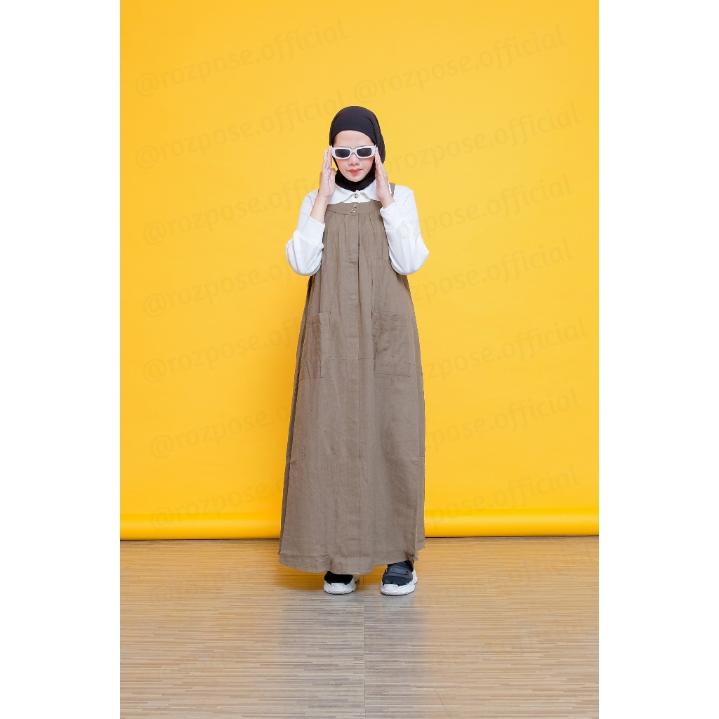 DEANA OVERALL / DRESS WANITA / DRESS KOREAN STYLE ARMY