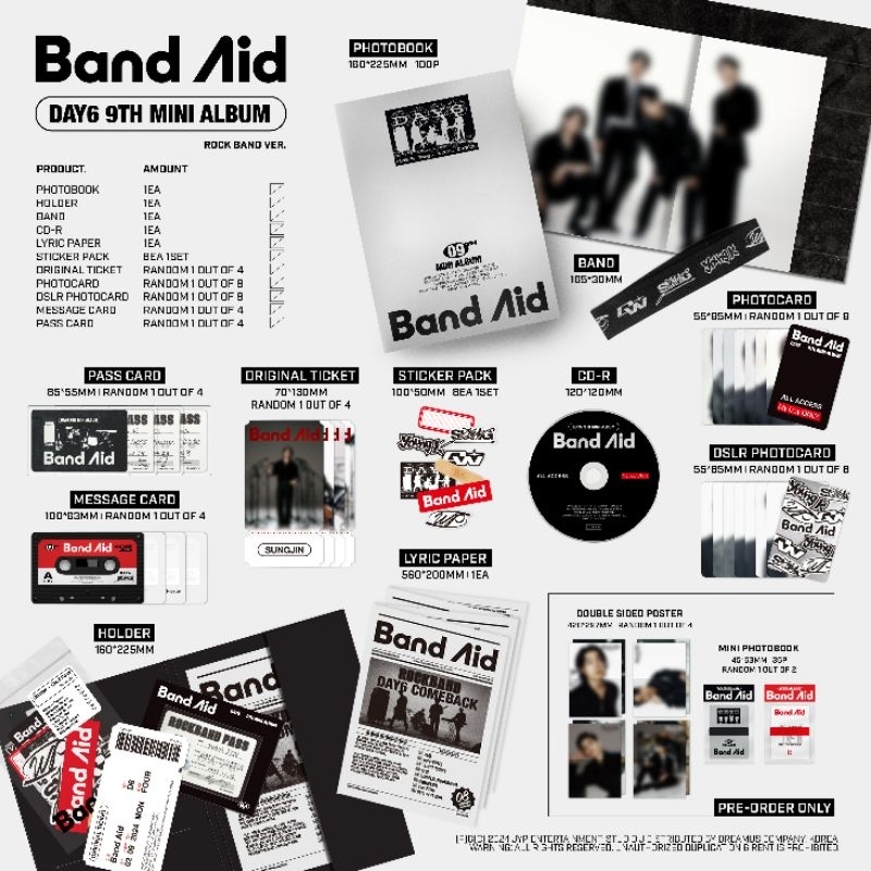 [PO] DAY6 9th Mini Album - Band Aid