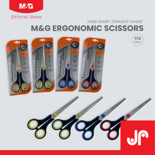 

M&G ERGONOMIC SCISSORS ASS91431/ GUNTING KERTAS PLASTIK EKONOMIS 174MM/ GUNTING SEKOLAH KANTOR