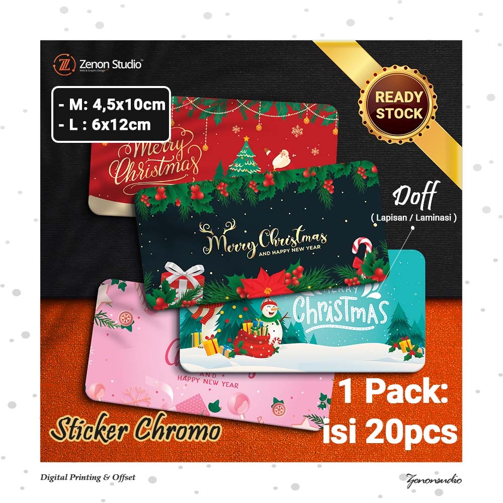 

[20pcs] Sticker Label Natal Christmas Stiker Xmas Toples Kue kering Hampers Ver3