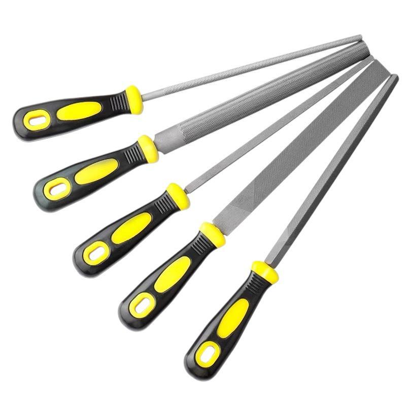 Kikir Besi Gepeng / Kikir Besi Setengah Lingkaran / Kikir Besi Kotak + Gagang PVC ABS Lapis Karet 6”