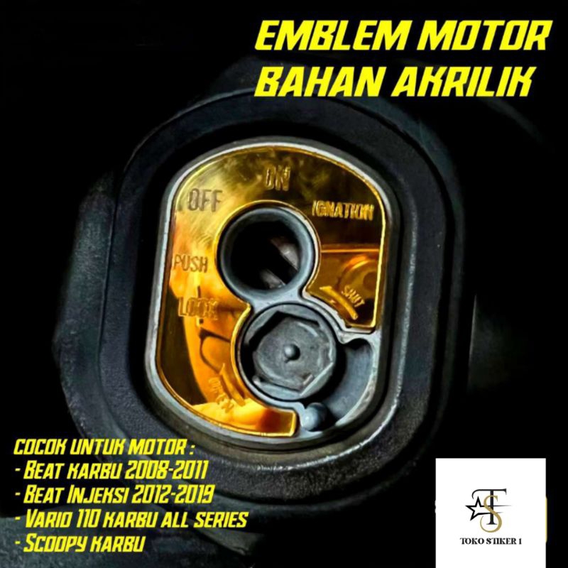 Emblem kunci Akrilik acrylic beat karbu, scoopykarbu, vario karbu, dan beat fi
