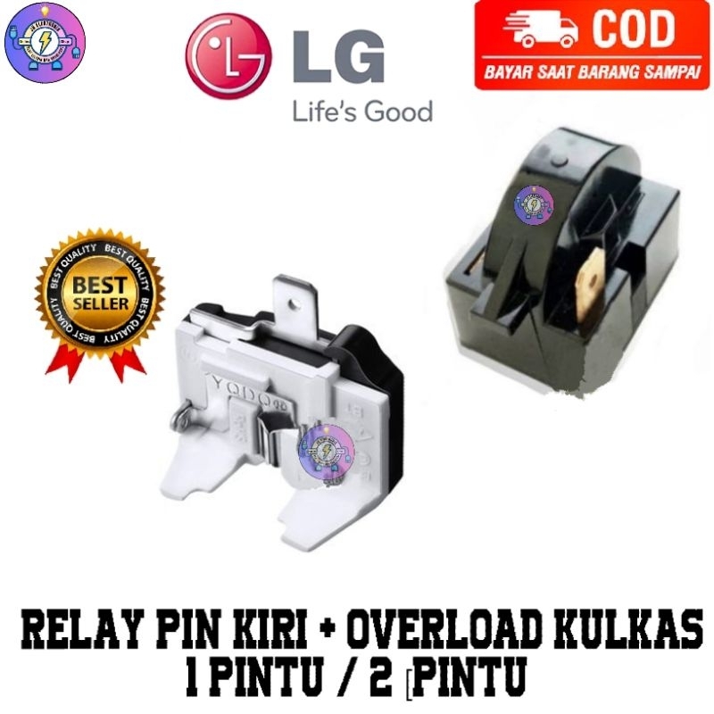 Relay PTC  Dan Overload Kulkas LG  1 pintu Original /Relay Pin 1 Kiri dan Overload