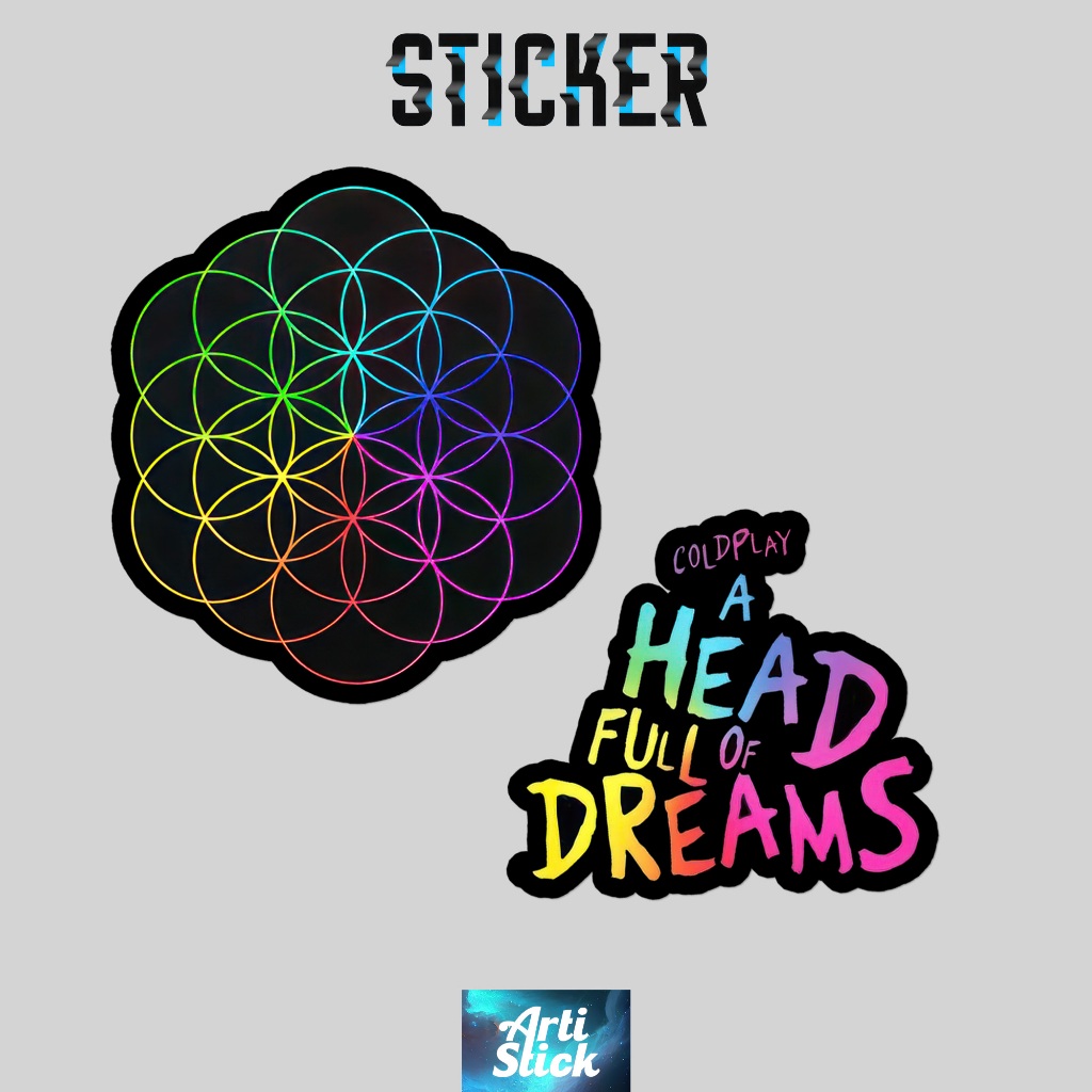 

(2 pcs) Sticker Series COLDPLAY LOGO | Vinyl Laminasi anti air | ArtiStick Merch