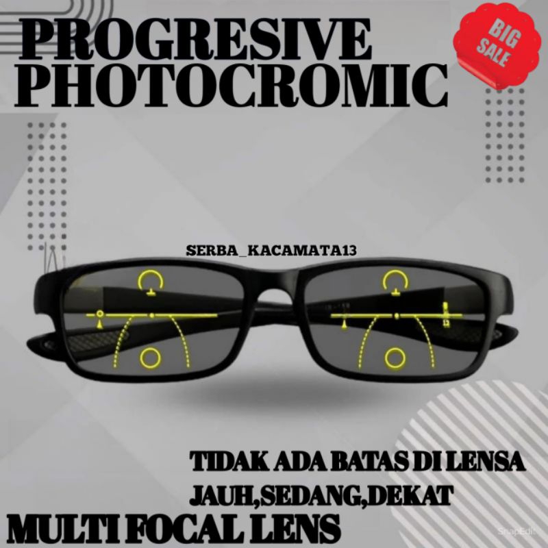 Kacamata Baca Progresif Photocromic Pria/Wanita | Kacamata Baca Dan Jalan | Kacamata Sporty