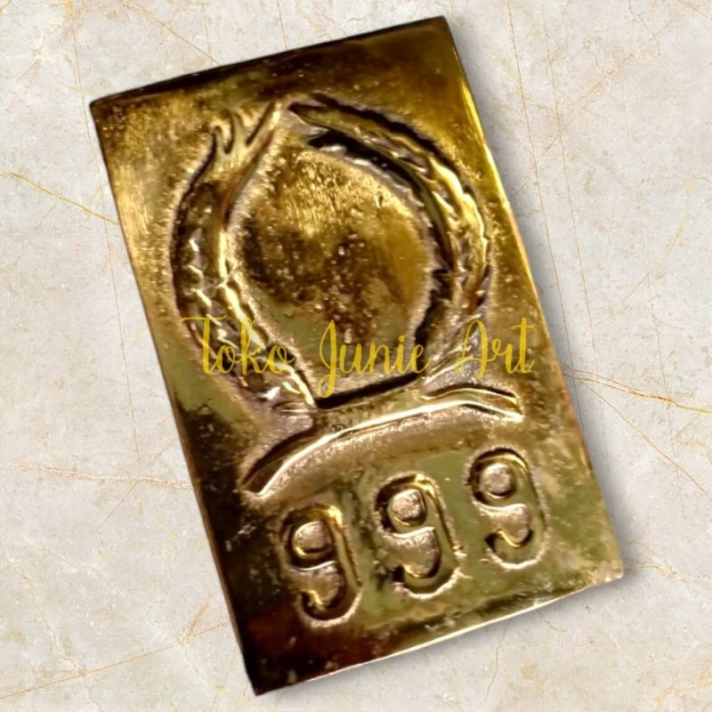 Replika Emas Batangan Voc Padi kapas 999 Kuningan asli