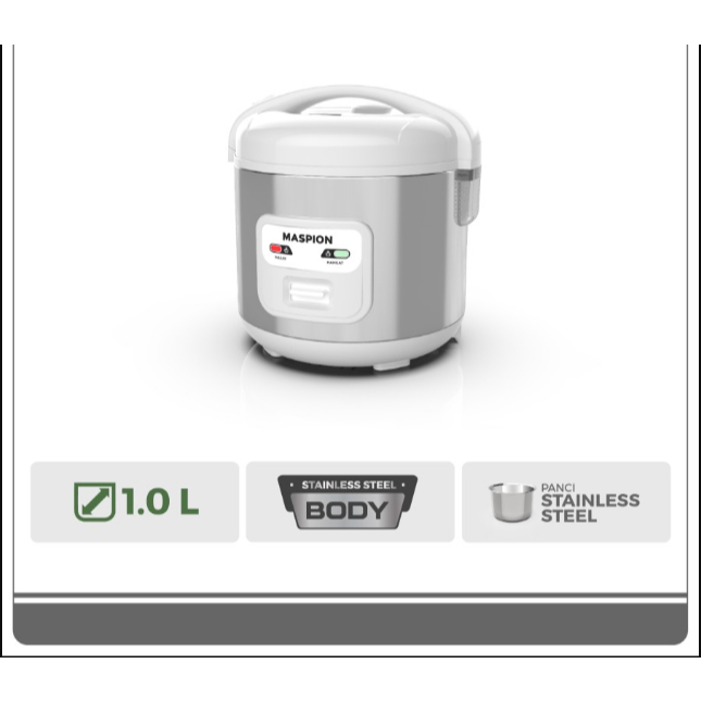 MASPION MAGIC COM 1 LITER MRJ 1003 TSS/MRJ-1003TSS STAINLESS STEEL RICE COOKER