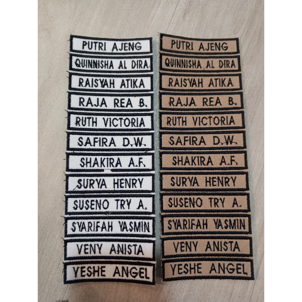Bet Nama // Name Tag // Nama Dada // Papan Nama Custom Bordir