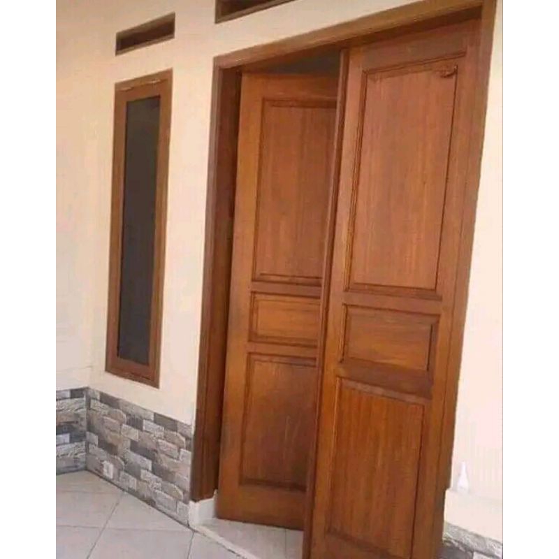 kusen pintu minimalis klasik bahan kayu jati putih