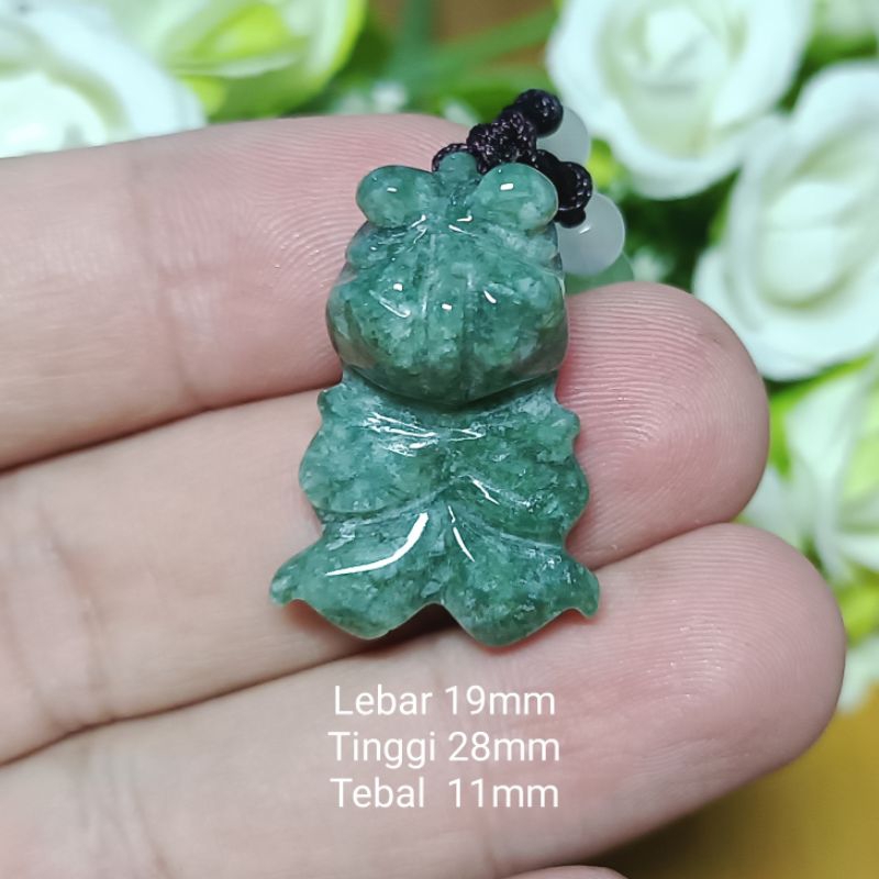 Giok Ikan Koi Hijau Jade Asli Sertifikat Type A