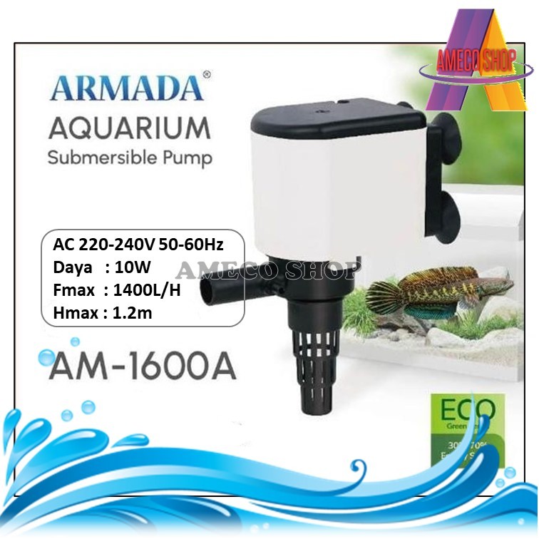JOZZYMARY - ARMADA POWER HEAD POMPA AIR CELUP AQUARIUM AM 1600A - POMPA AQUARIUM KUAT & HEMAT