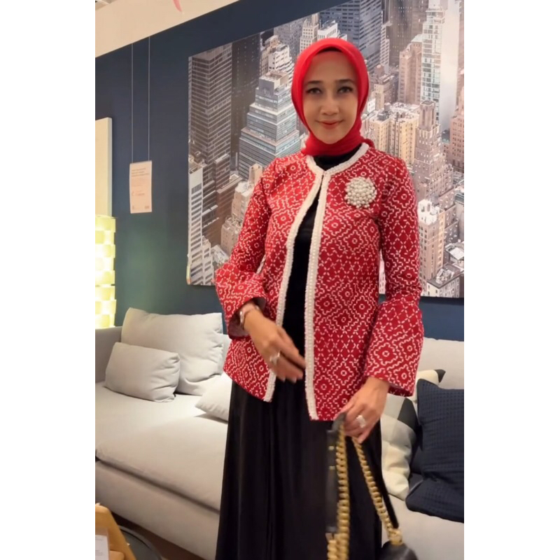 Blazer batik wanita atasan batik nusantara