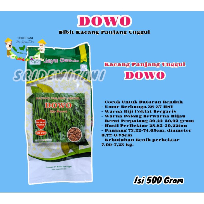 BIBIT KACANG PANJANG UNGGUL TAHAN VIRUS DOWO 500 GRAM JAYA SEED Setara Benih Parade Tavi Kanton Cap