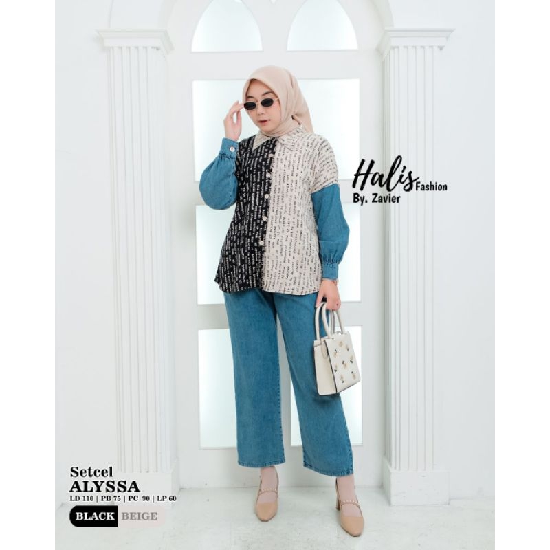 SETCEL ALYSSA ORY HALIS/ONE SET ZENA ORY HALIS FASHION/SETCEL  RAYON MIX JEANS BY HALIS