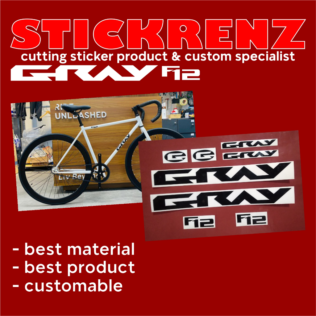 Cutting Sticker Stiker Frame Sepeda Roadbike Fixie Gray F12 Custom
