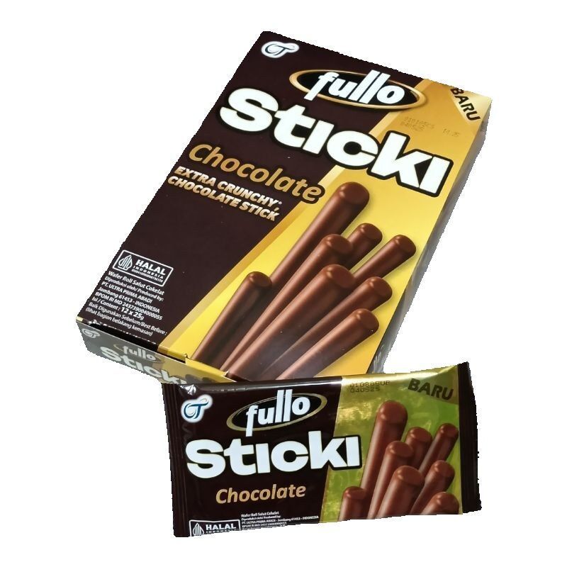 

Fullo Sticki Cokelat 1 Box isi 12 Pcs 25gr Stick Chocolate Extra Crunchy Stik Murah