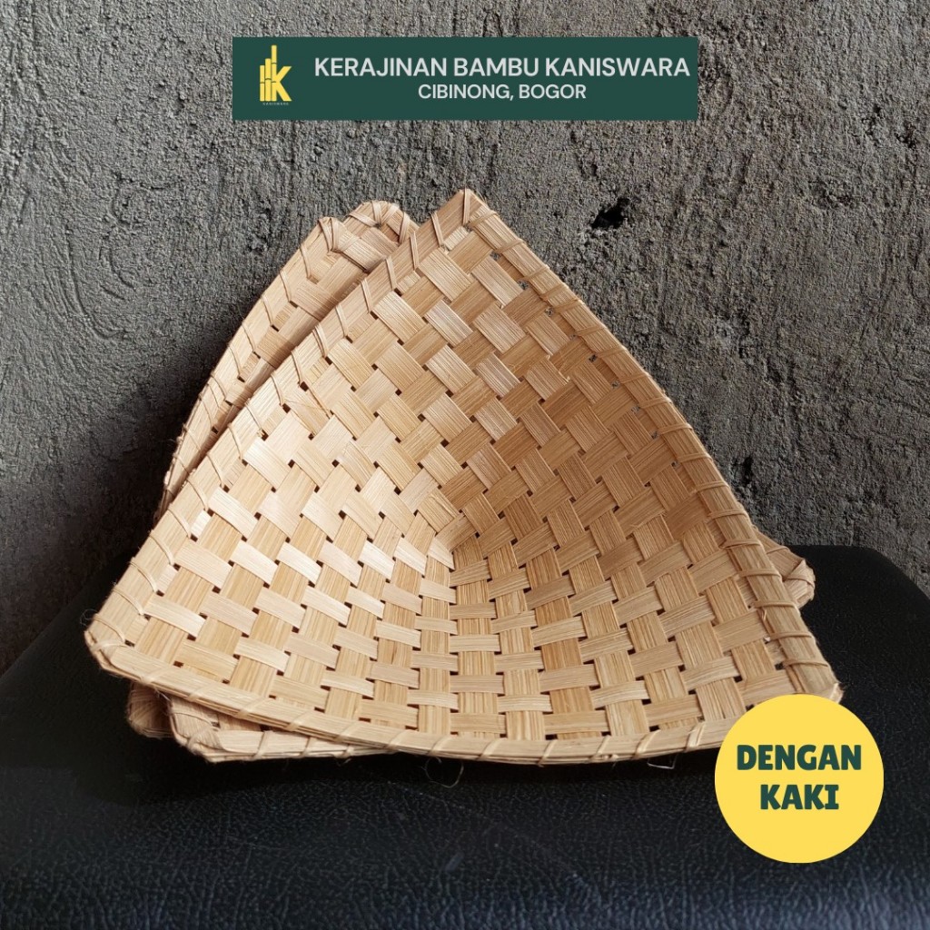 PINCUK BAMBU PECEL ANYAMAN BAMBU / PIRING PINCUK KAKI