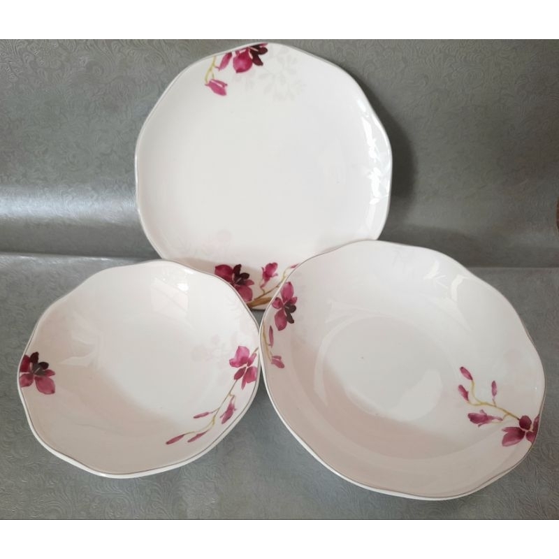 PROMO CUCI GUDANG Macam-macam Piring Motif Bunga St.James