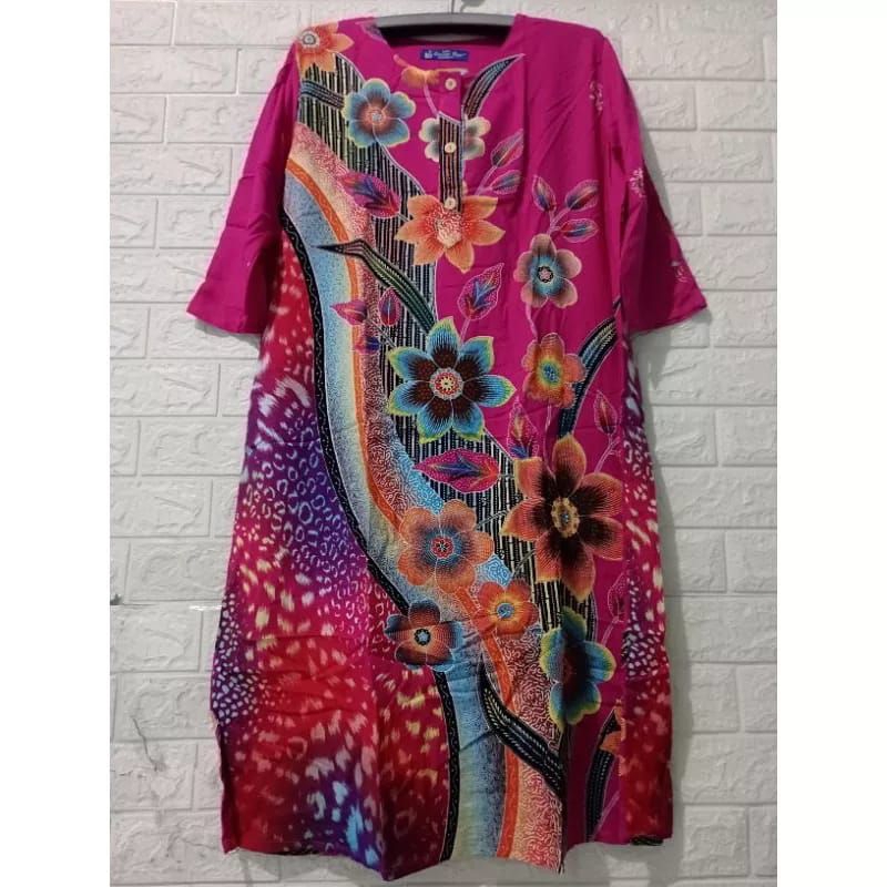 DASTER LENGAN 3/4 DASTER KENCANA UNGU LEBEL BIRU BATIK KENCANA UNGU JUMBO MOTIF POLOSAN TERBARU GROS